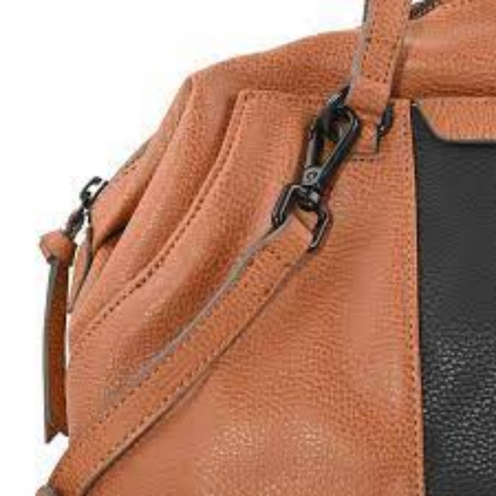 #042 NWT Foley + Corinna "Hygge Tower Satchel" Cognac Vegan Leather - Picture 9 of 11